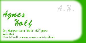 agnes wolf business card